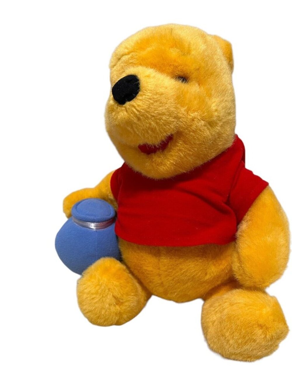 DISNEY Vintage Winnie-the-Pooh With Honey Pot Plush 10” Red Shirt
